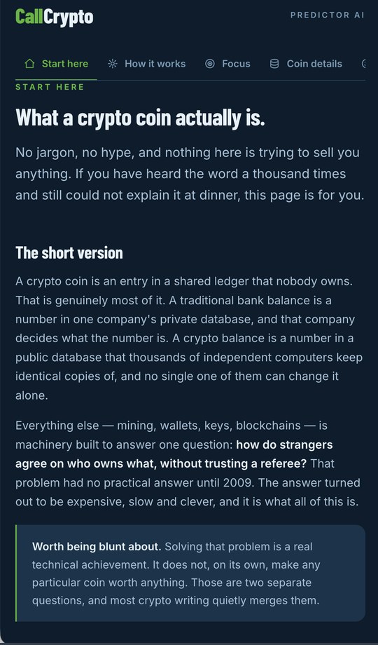 CallCrypto home screen